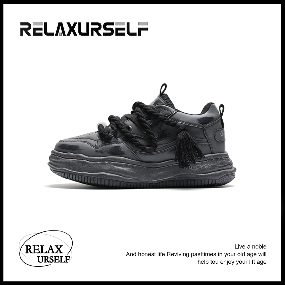 RELAXURSELF秋冬情侣潮鞋ins休闲百搭干净痞帅感男鞋厚底增高鞋子