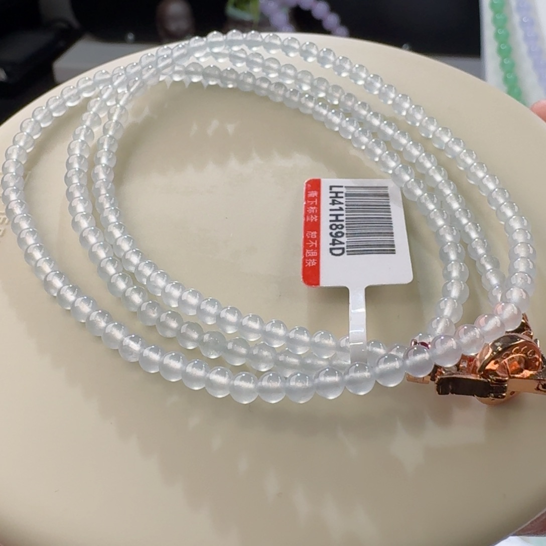 翡翠颈饰未镶嵌白冰小米项链