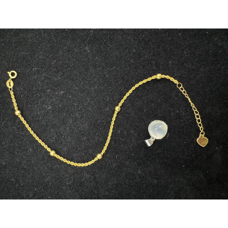 【基地先鉴后发】 48小时鉴赏期  K黄麻花隔珠手链