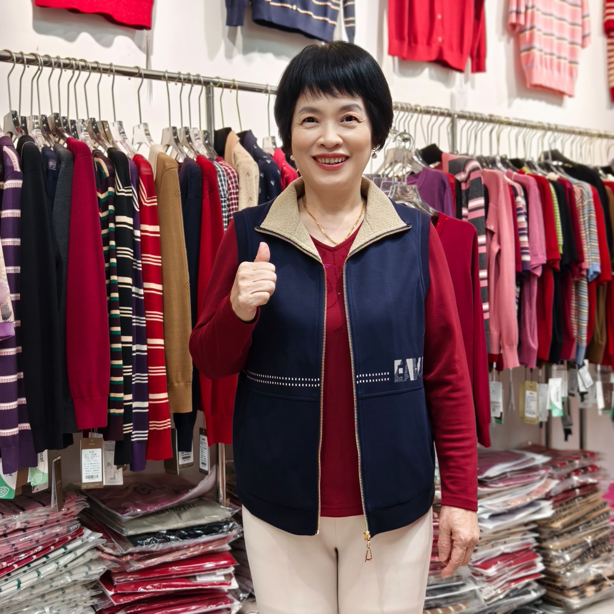 【善雅秋冬马甲】25年翻领百搭保暖中老年气质妈妈装88208