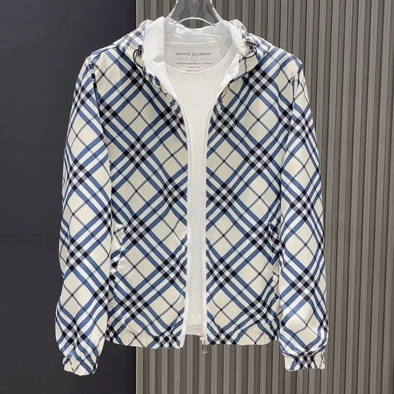 春秋潮品t恤夹克外套男士两面穿连帽时尚休闲百搭机车高级感男装