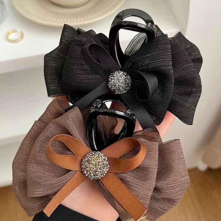 蝴蝶结抓夹女在逃公主头顶发夹大号头饰2025新款高级感半抓头发饰