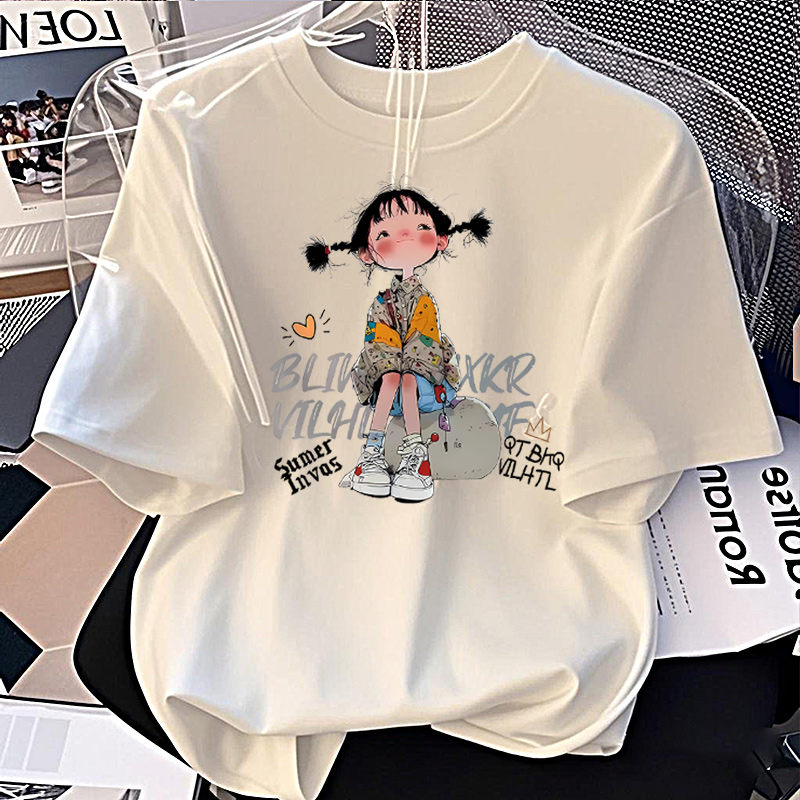 【6-1彩】2025纯棉男女同款纯棉T恤短袖t恤男女夏季ins潮牌潮