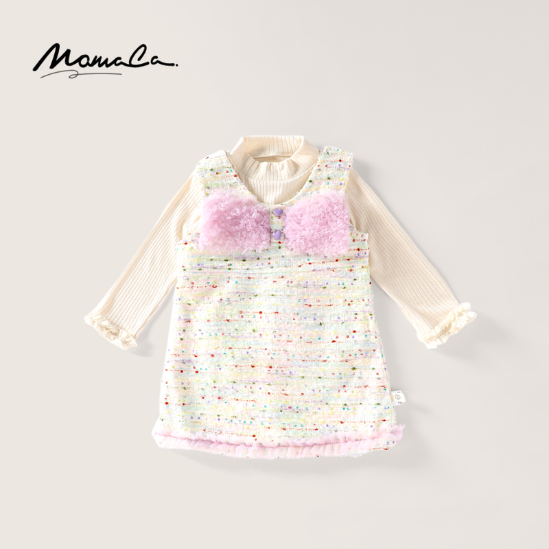 MOMOCO/2024秋季小香风新款韩版女童碎花洋气套装裙75730580005 