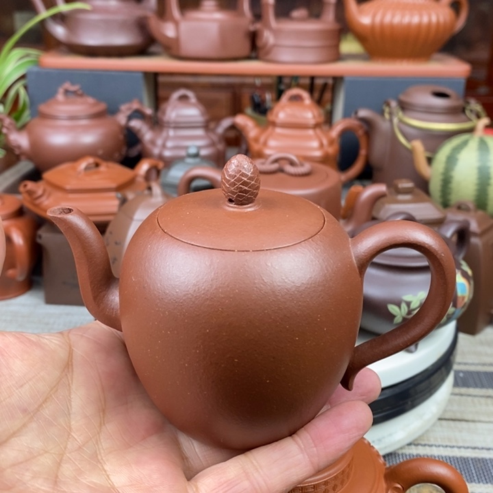 紫砂茶壶全手工美人肩220cc原矿宝山红降坡泥特价
