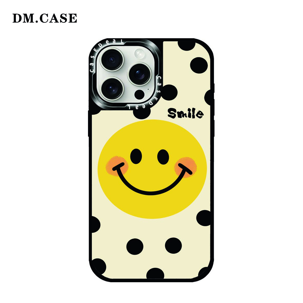 【DM】涂鸦笑脸 iphone17promax波点小清新镜面亚克力防摔手机壳