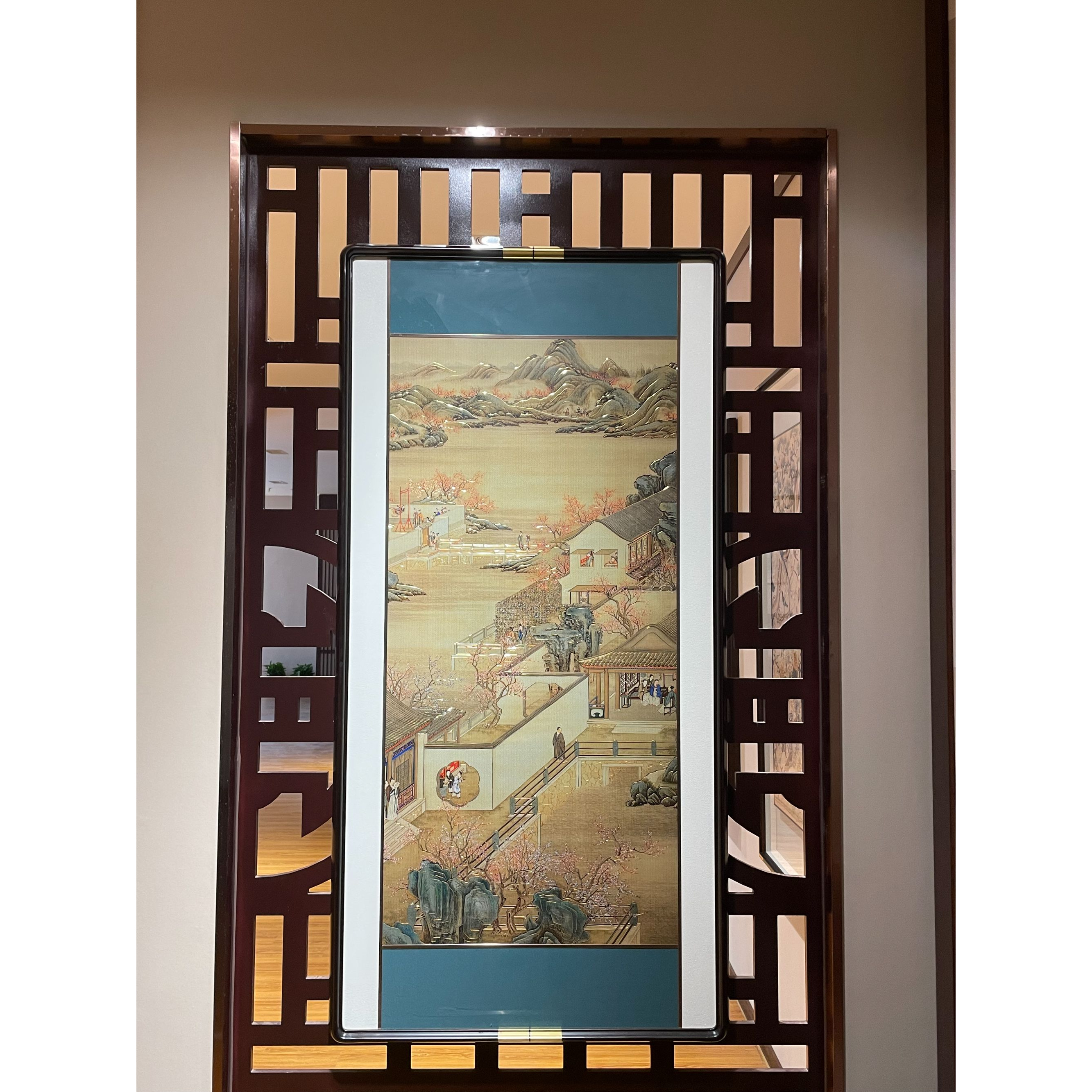 铜小鸭《二月月令图》手工铜板雕刻 玄关画茶室餐厅挂画