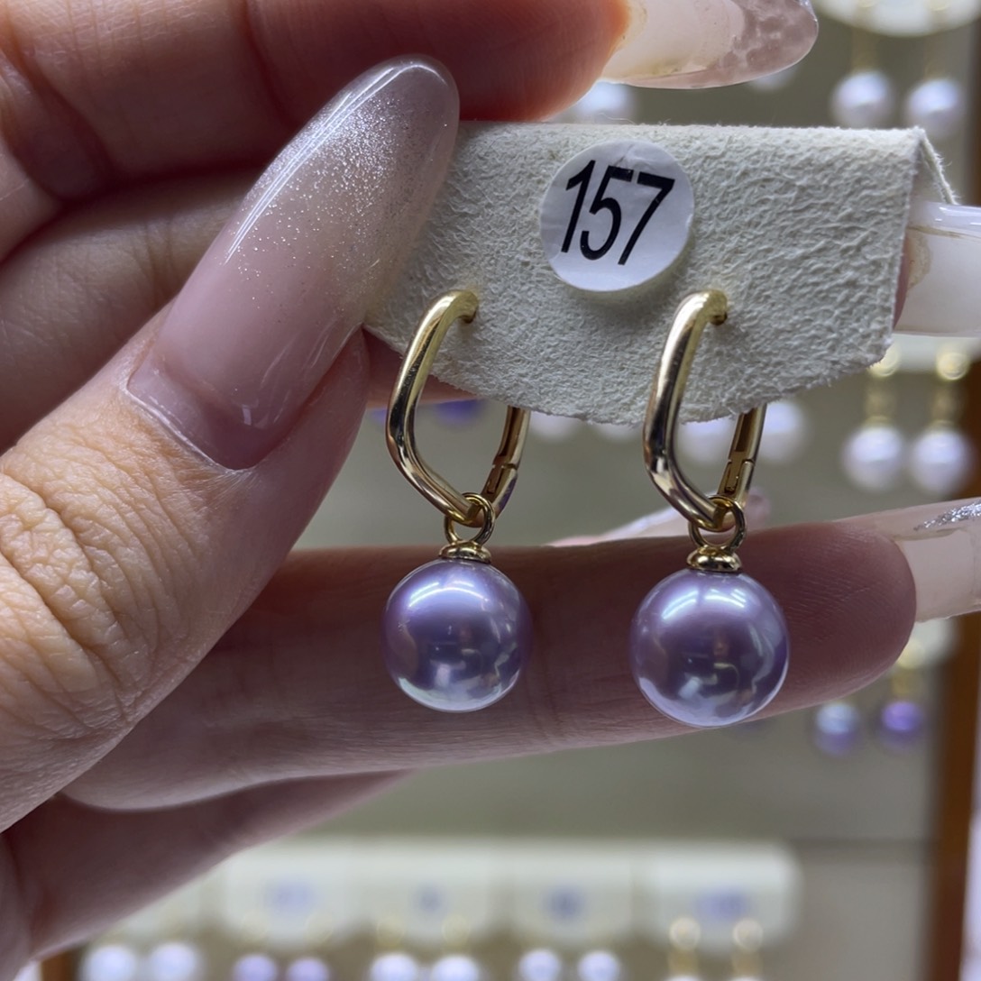 淡水珍珠耳饰银S925镶嵌