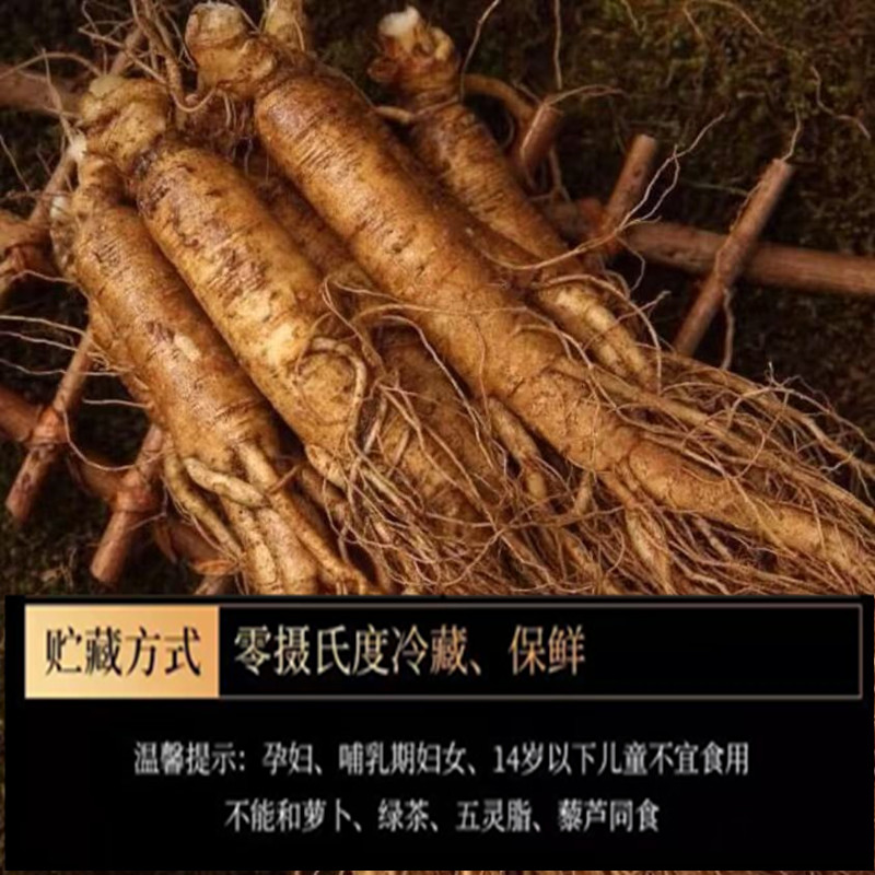 长白山新鲜人参泡酒嘎嘎大个头4根（断腿）