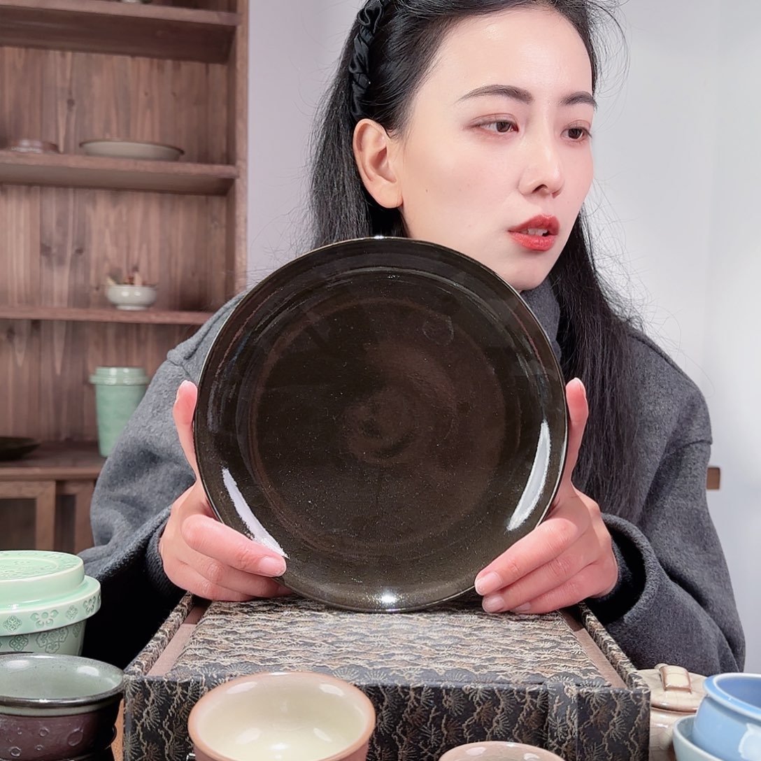 瓷摆件大壶茶玻璃釉