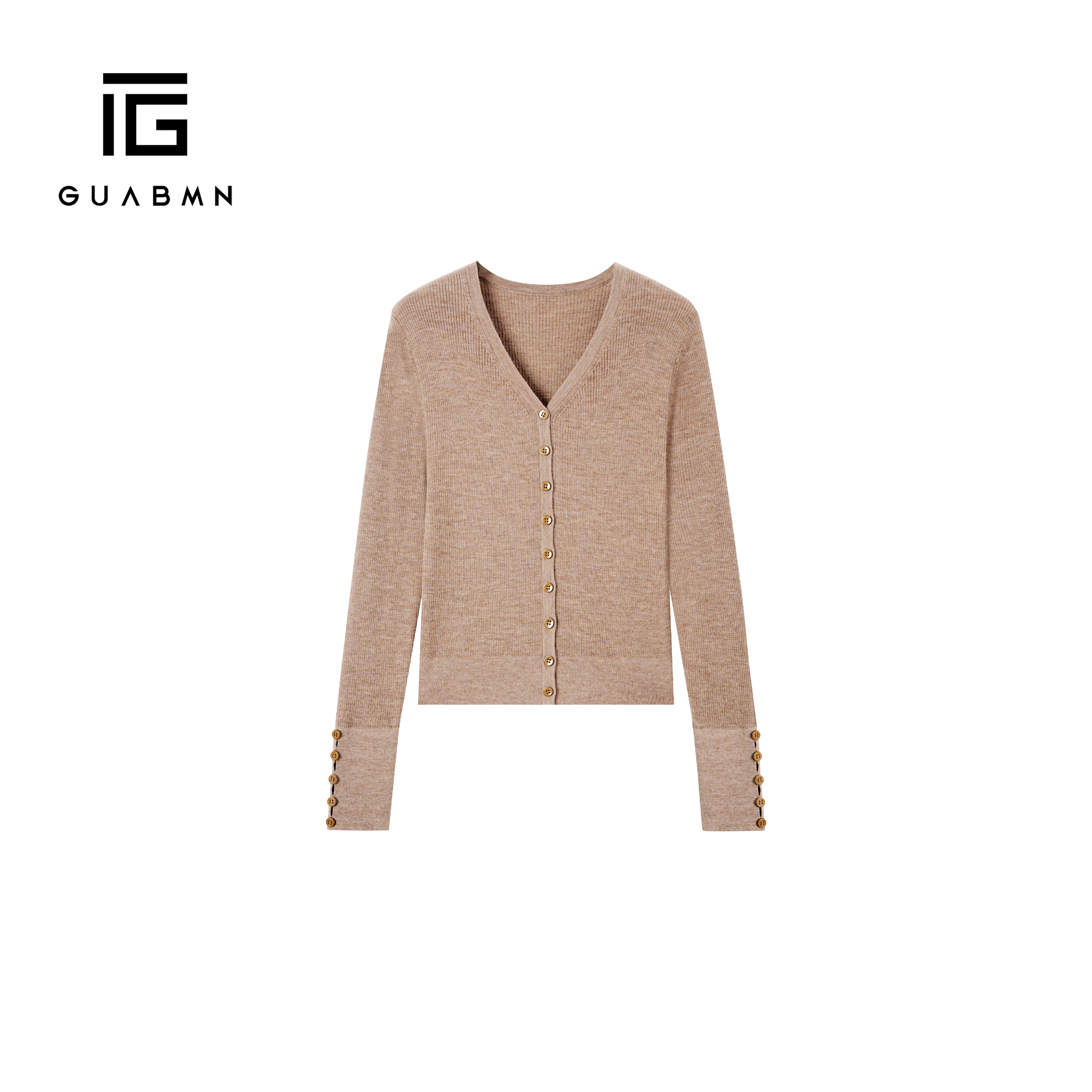 GUABMN2025秋季新款设计感纽扣针织衫时尚开衫气质慵懒上衣5856