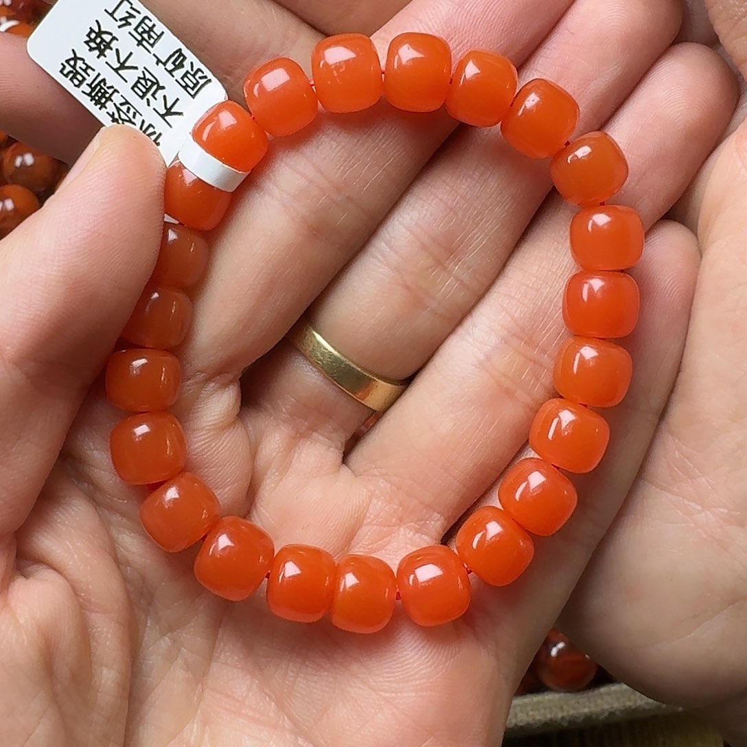 南红玛瑙手链未镶嵌静*手串原矿南红9高品
