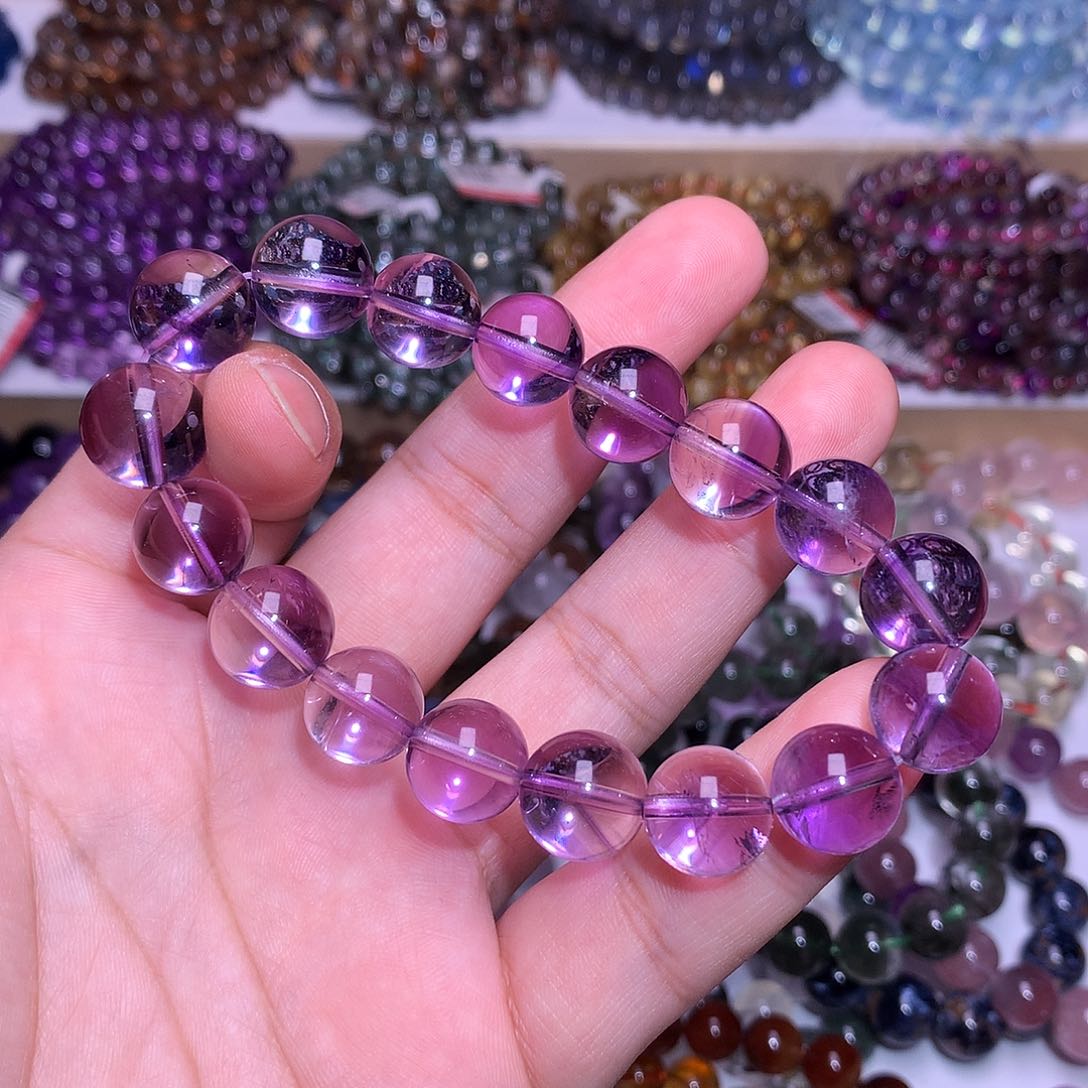 未镶嵌手链水晶12.5mm紫水晶