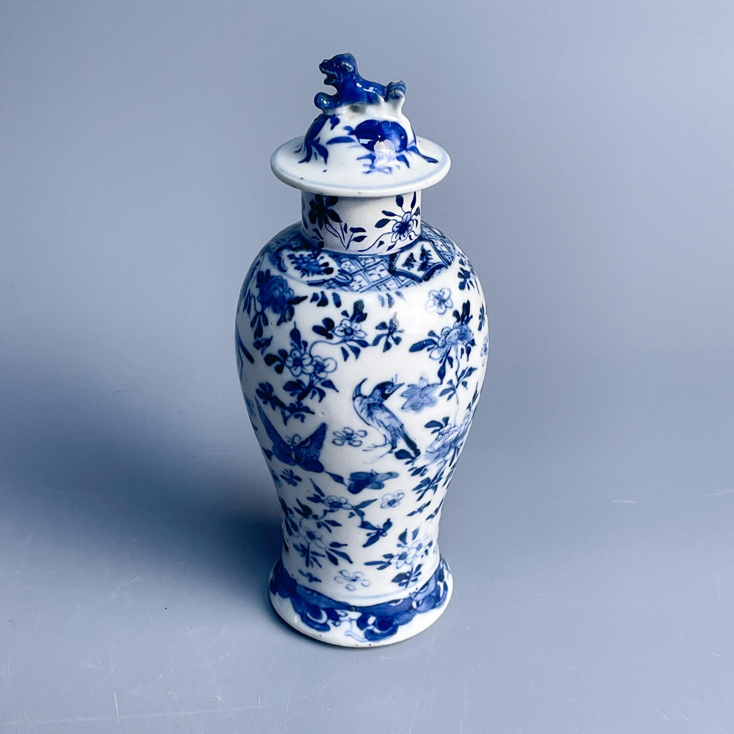 清光绪青花花鸟纹盖瓶1-M25LI003156