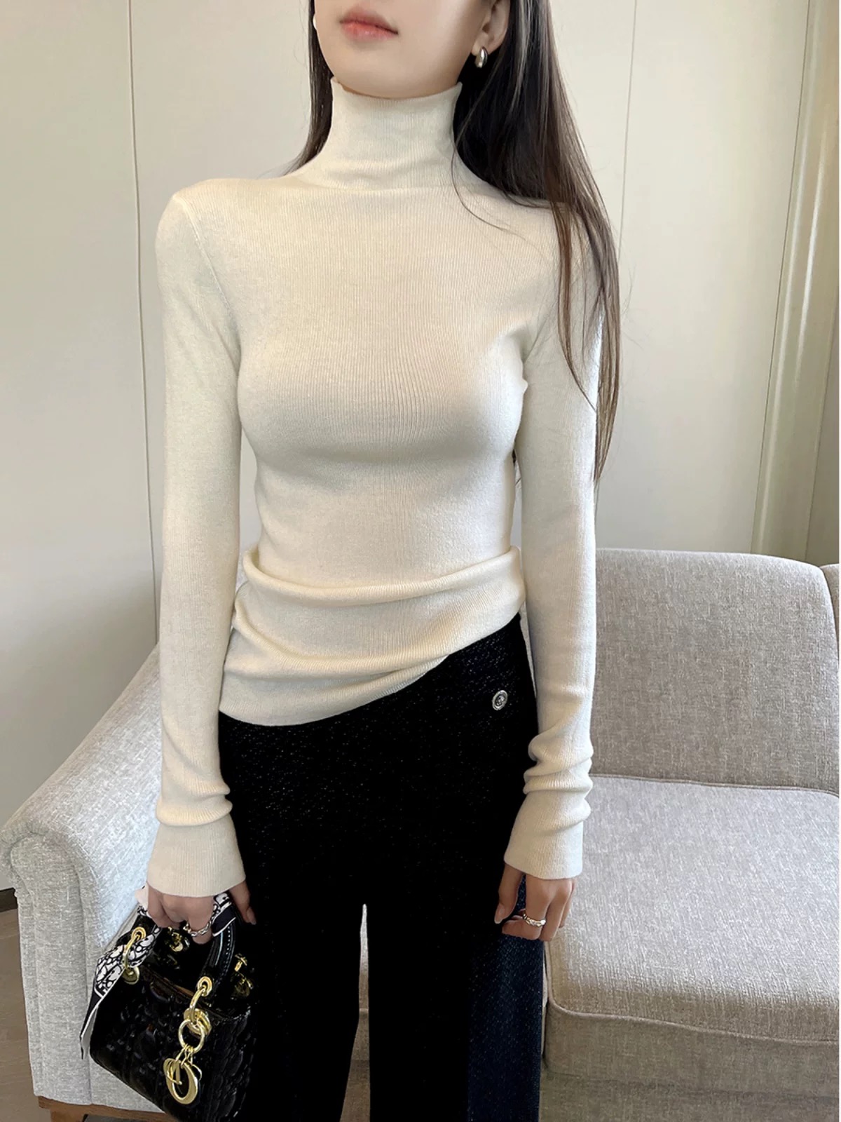 【铭德】秋新款针织衫毛衣高领打底衫2739