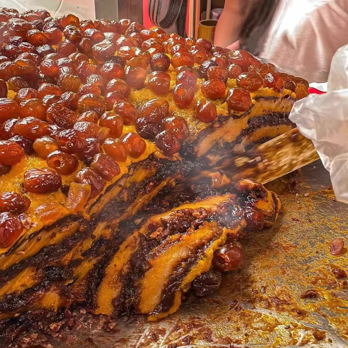 【特产必吃榜】山东临沂重沟特产老式手工红糖叽叽年糕切糕即食小吃