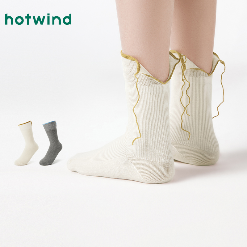 【赠品随机】热风2024年秋季新款女士时尚开叉中帮袜P082W4303