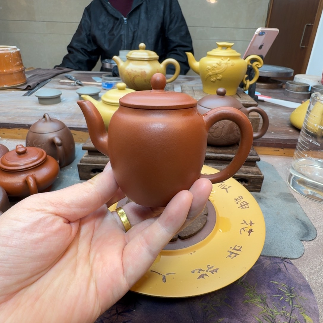 蛤***哥茶壶紫砂宫灯壶（原矿朱泥145cc）