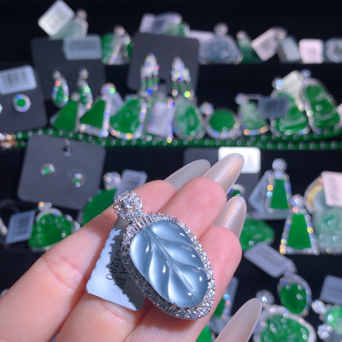 【闪购商品】翡翠银S925镶嵌颈饰