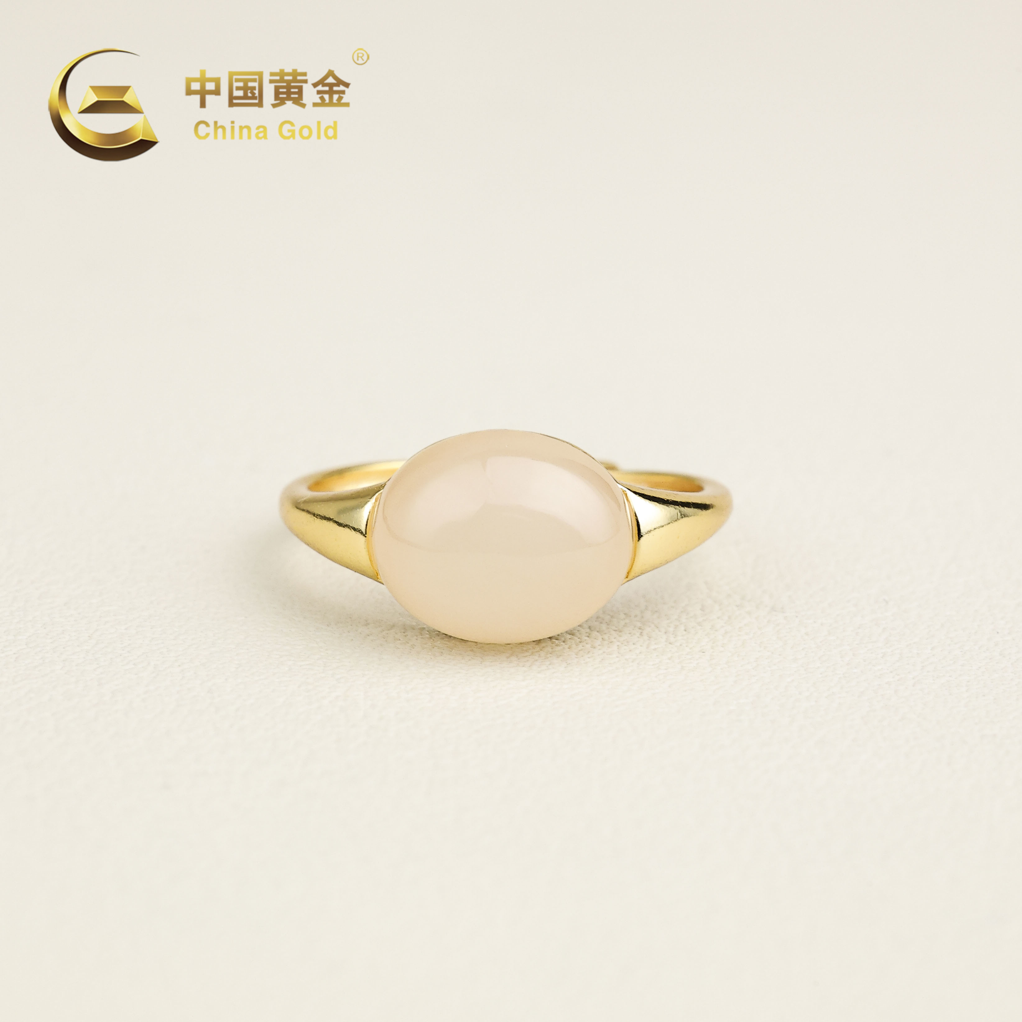  【中国黄金】怀柔 | 和田玉*戒指*S925银镶嵌-J2027-臻