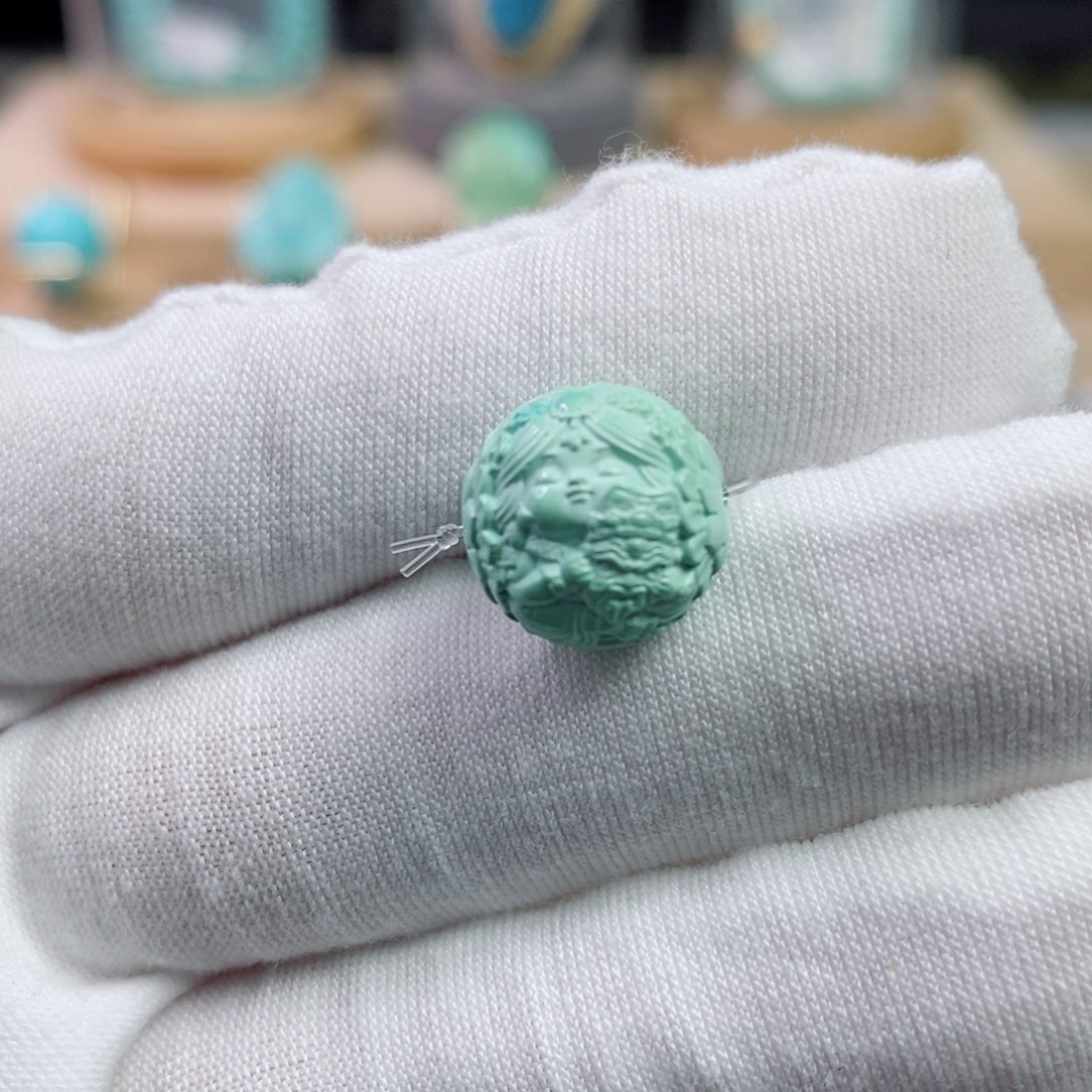 绿松石未镶嵌珠宝奇石12mm