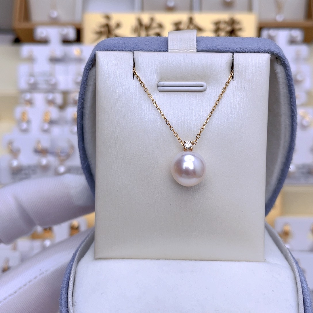 海水珍珠套链18K金镶嵌