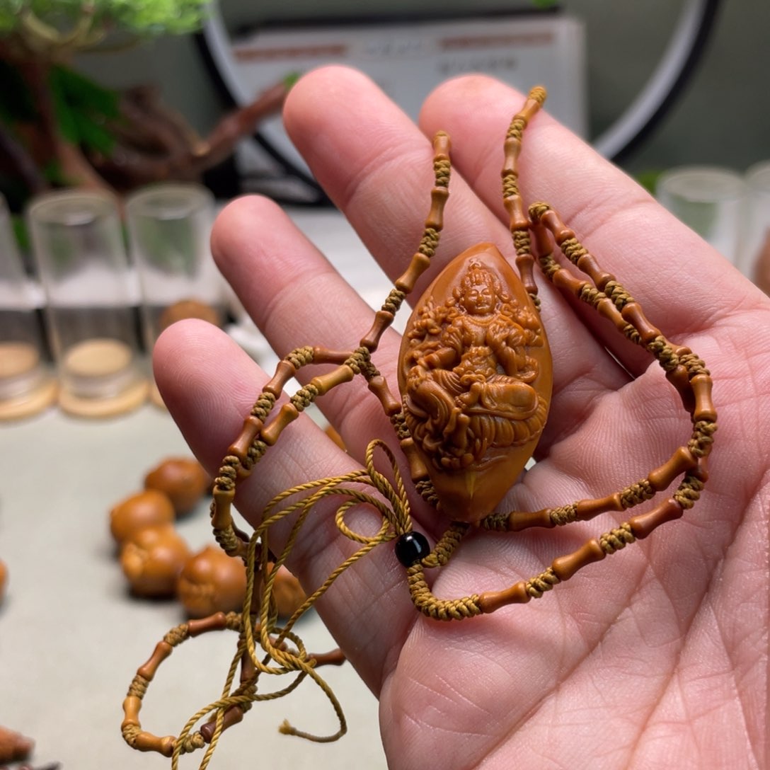 橄榄核手串大*牛观音竹节