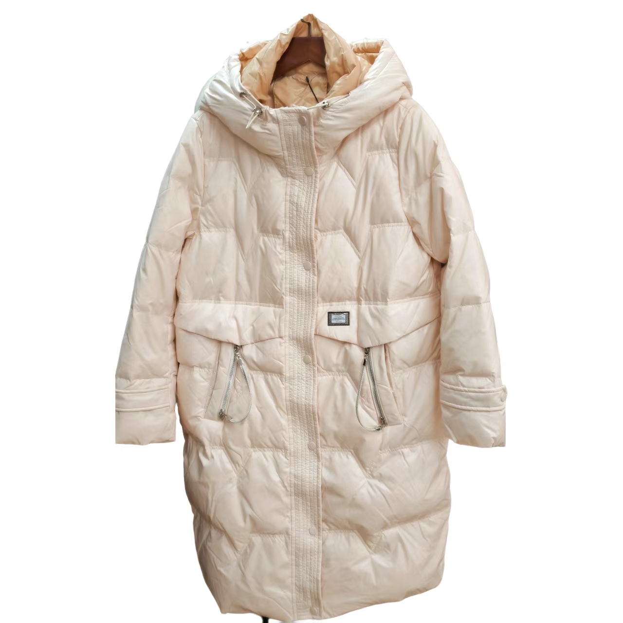 3285#90白鸭绒 冬款大码中长款羽绒服