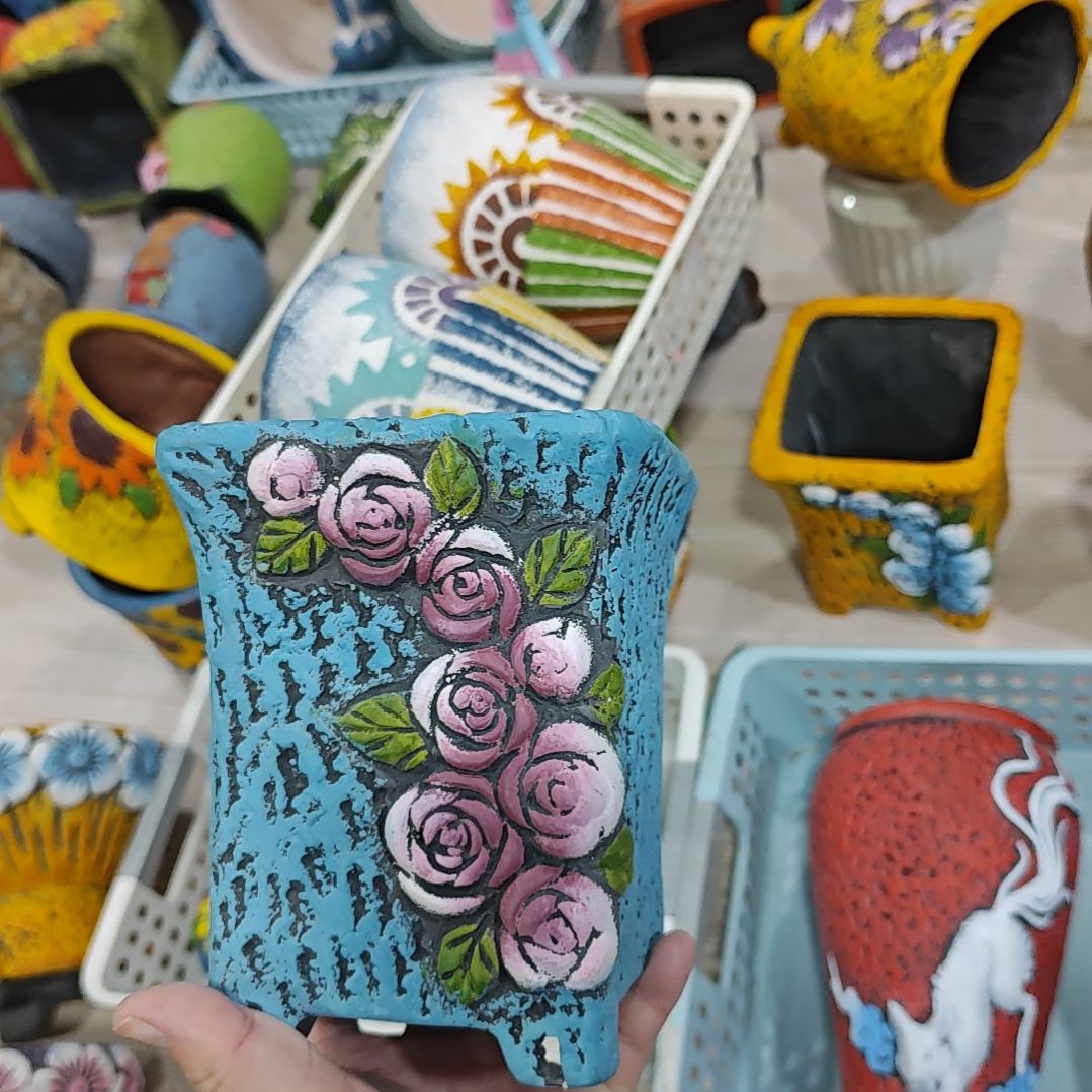 红陶吸水透气的白陶花盆凑满12发货