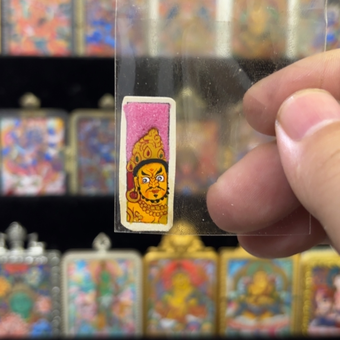 时***谎吊坠1X3黄财神唐卡
