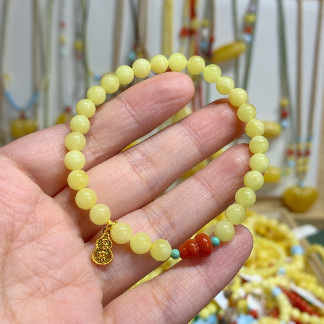 蜜蜡未镶嵌手链5.7mm