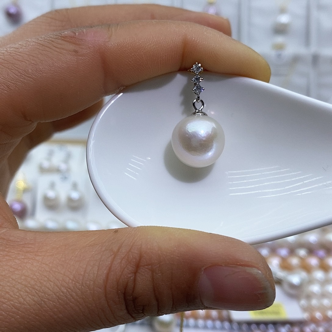 淡水珍珠项链银S925镶嵌