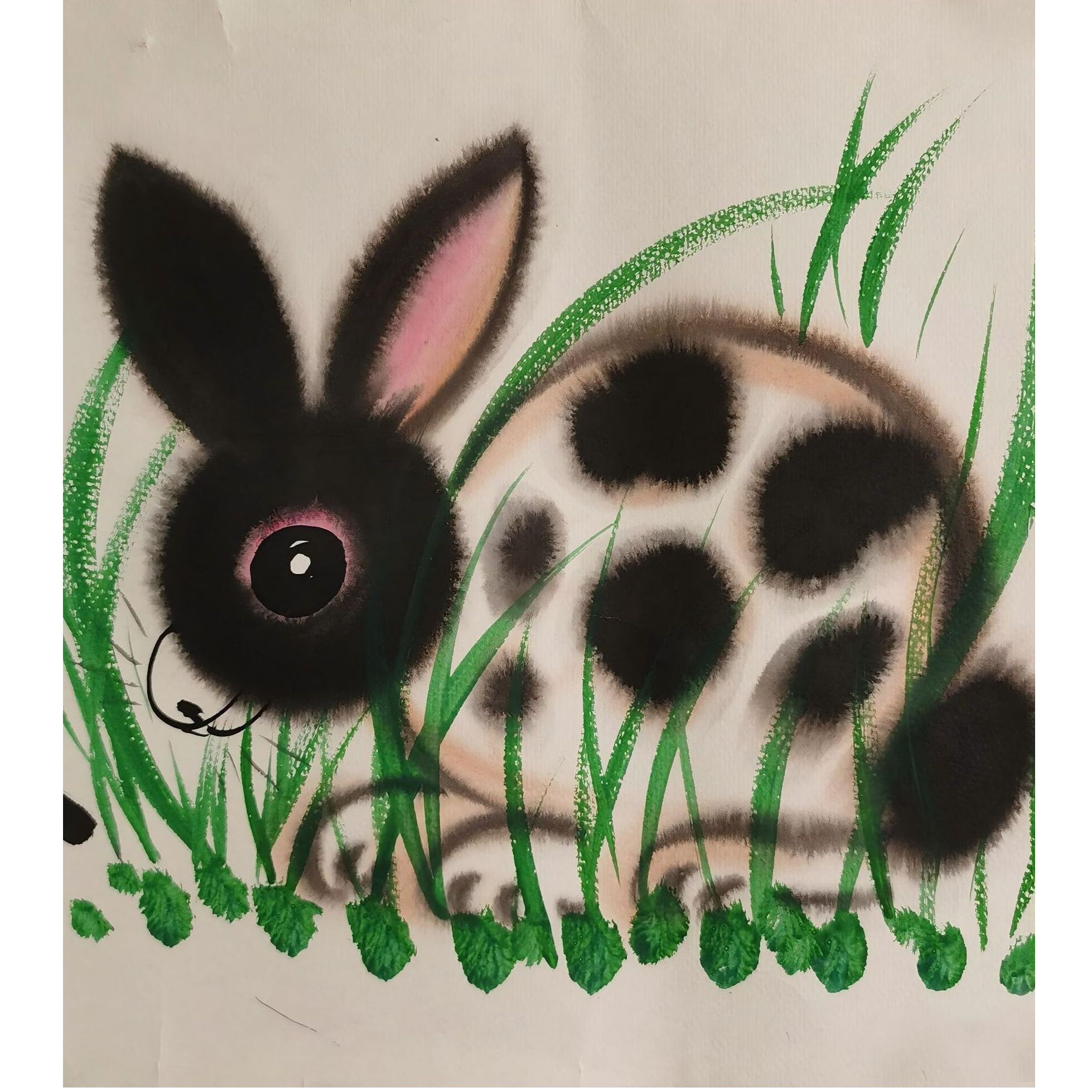 【辽拍】V240611-8-16《兔》（1.3平尺）纸本镜片  yy1205w