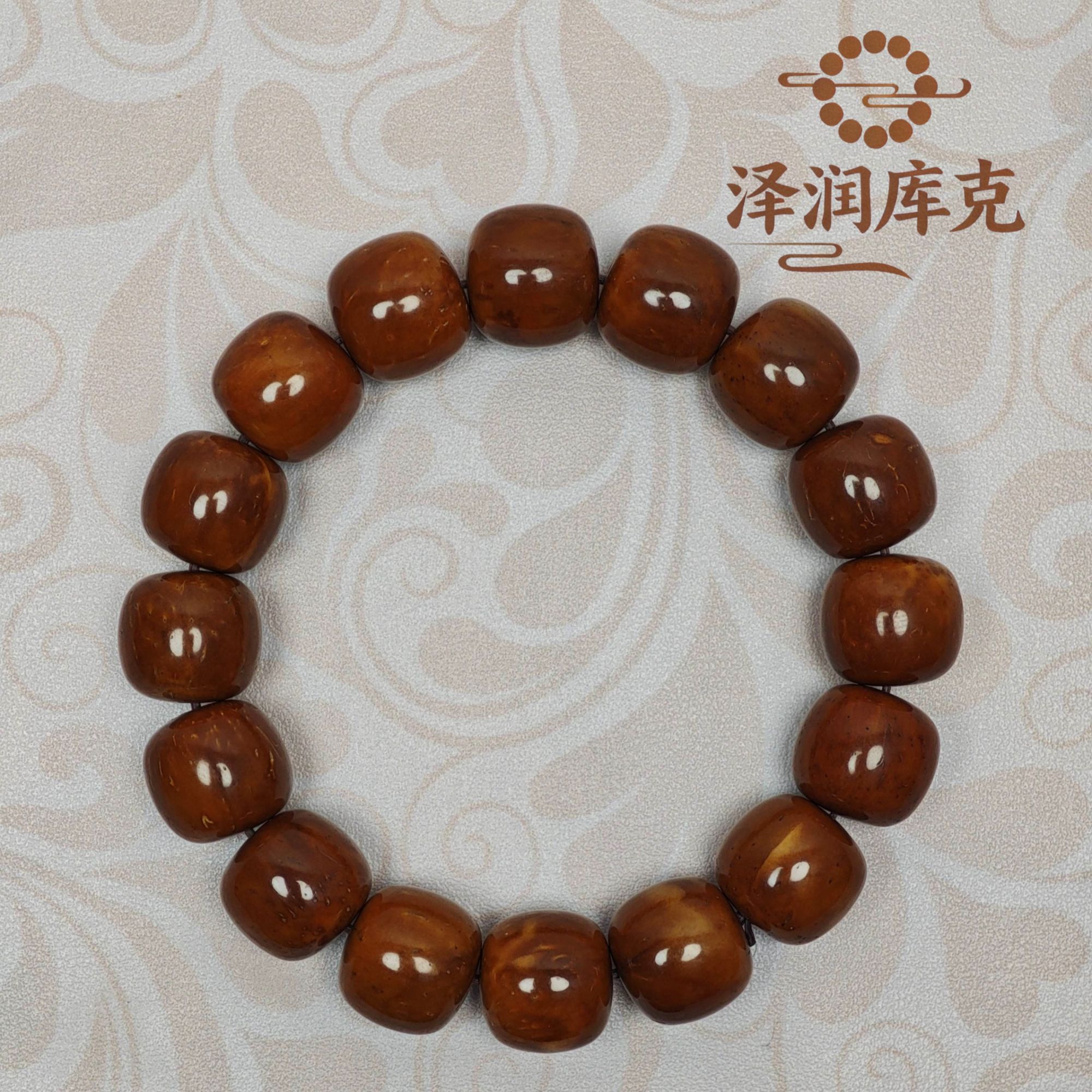 库克手串 单圈 老型桶珠 13x14mm