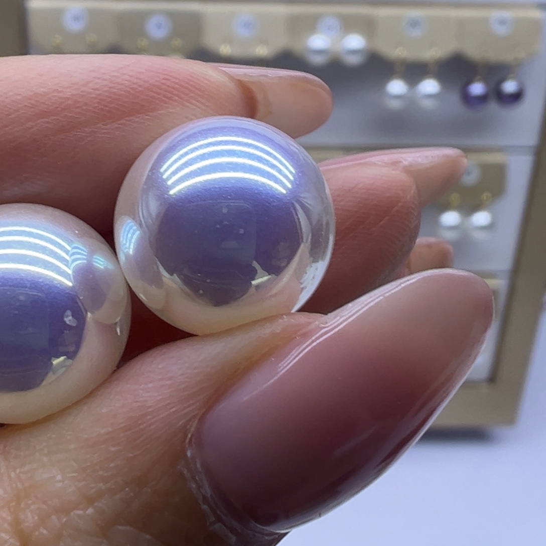 淡水珍珠耳饰银S925镶嵌