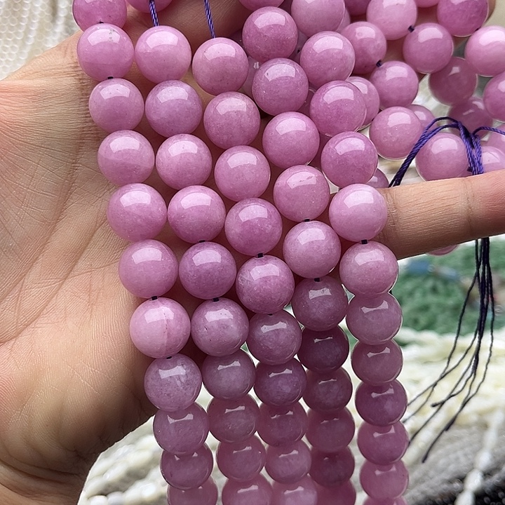 玛瑙/玉髓未镶嵌珠宝半成品一条12mm左右紫锂辉