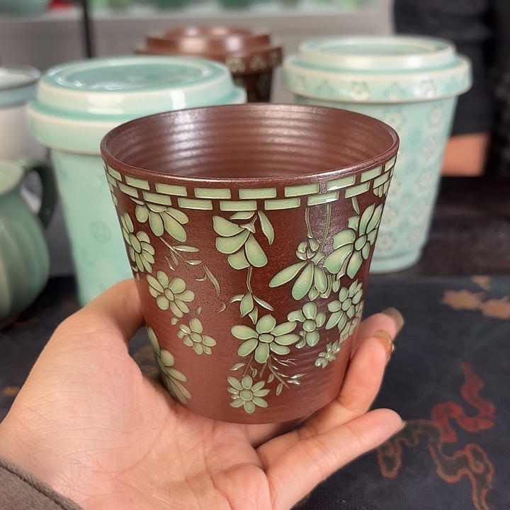 龙泉云间青瓷小米茶器