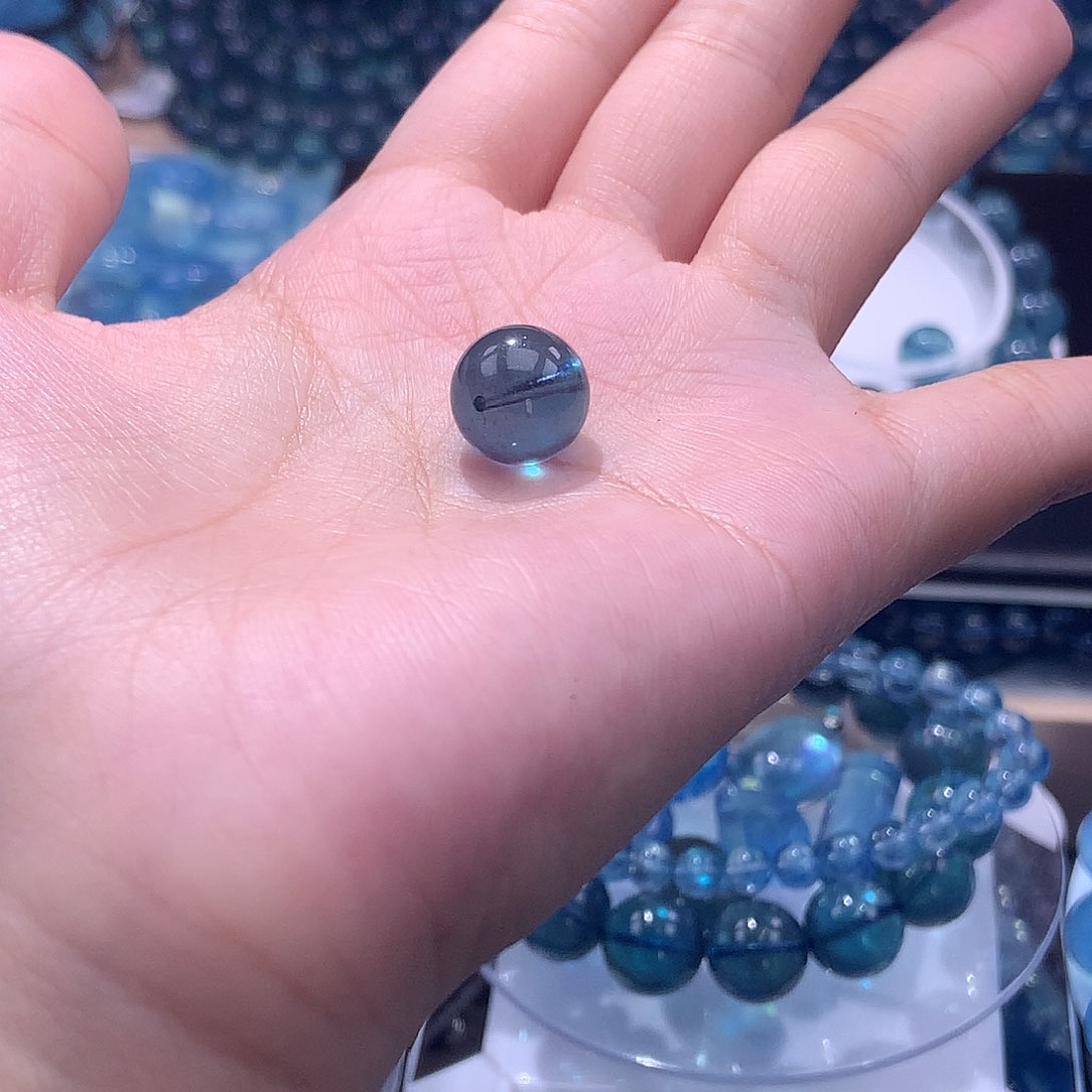 未镶嵌手串海蓝宝石那***么11mm毕业鬼蓝单珠228元