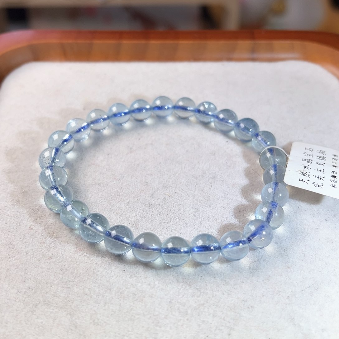 水晶手链未镶嵌海蓝宝7mm