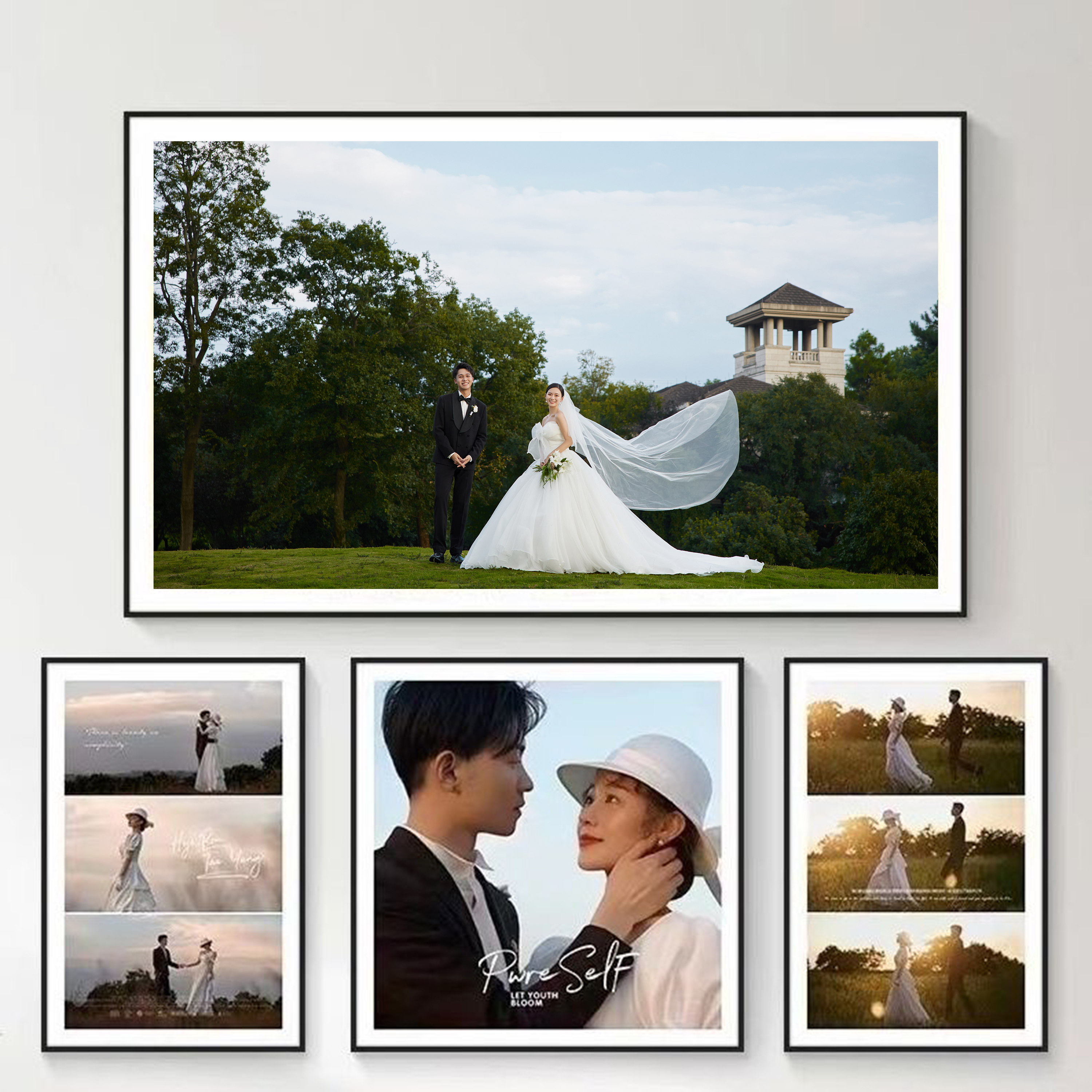 定制婚纱照相框情侣挂墙结婚照片制作框大尺寸卧室床头结婚照相框