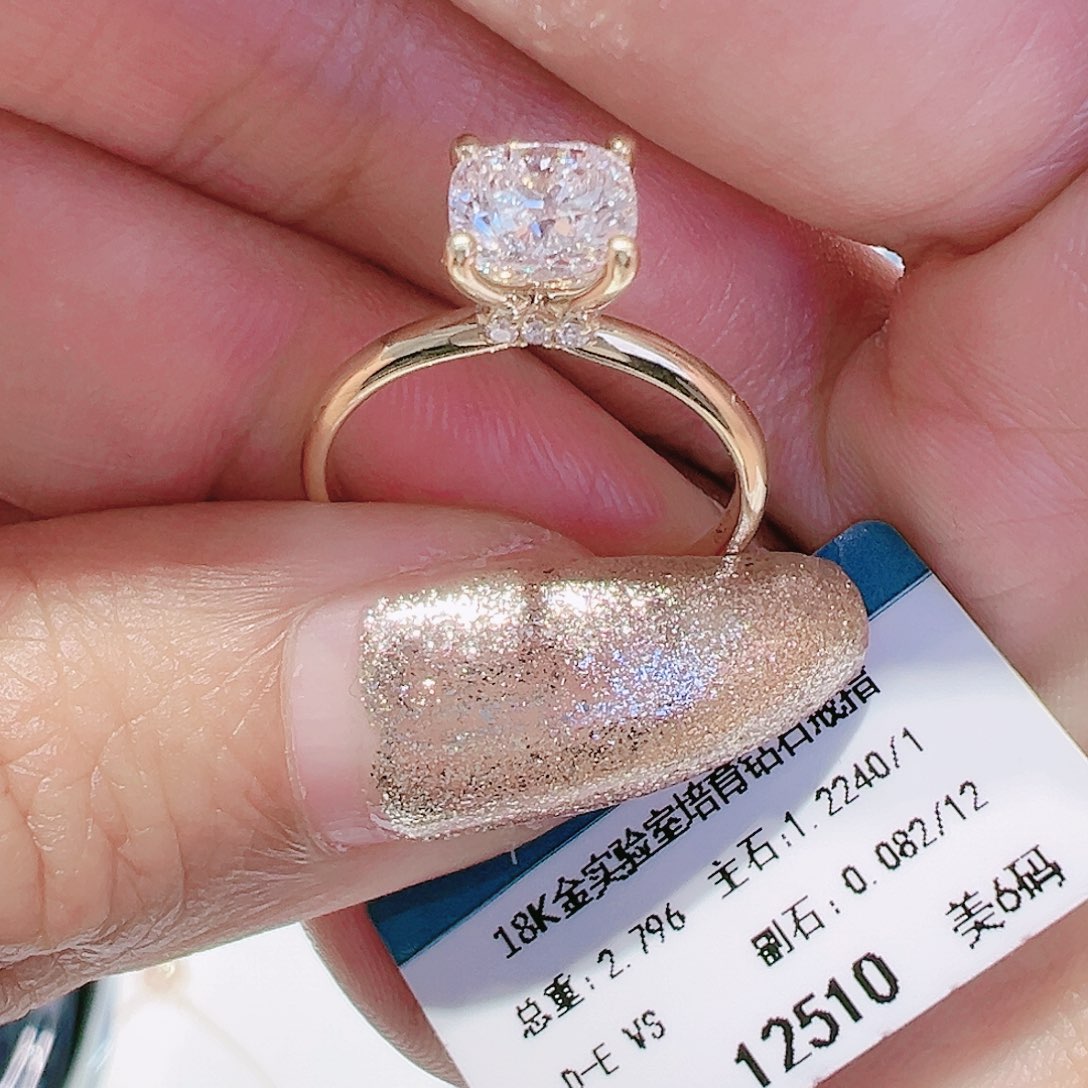 实验室培育钻石18K金镶嵌1.224ct12-13