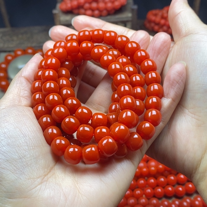 玛瑙/玉髓手链未镶嵌穿*贾9mm老型108