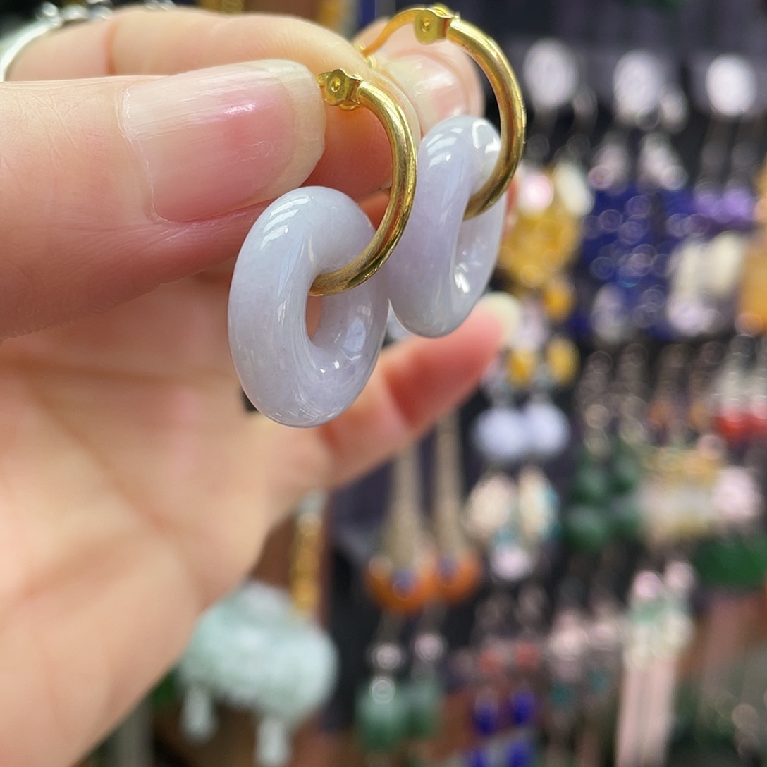 翡翠银S925镶嵌耳饰500hbggh