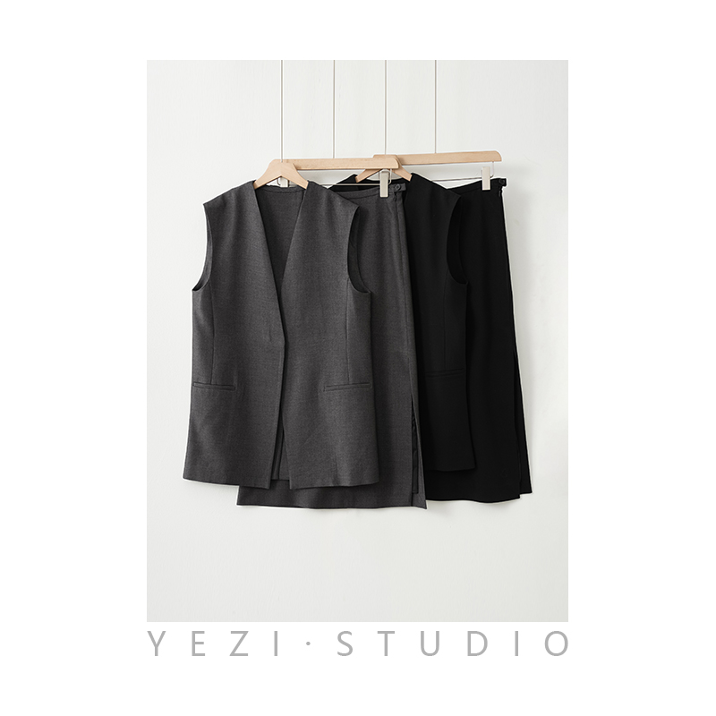 套装【遇见】R*ow风经典知识系马甲半裙套装24113120（24121247）