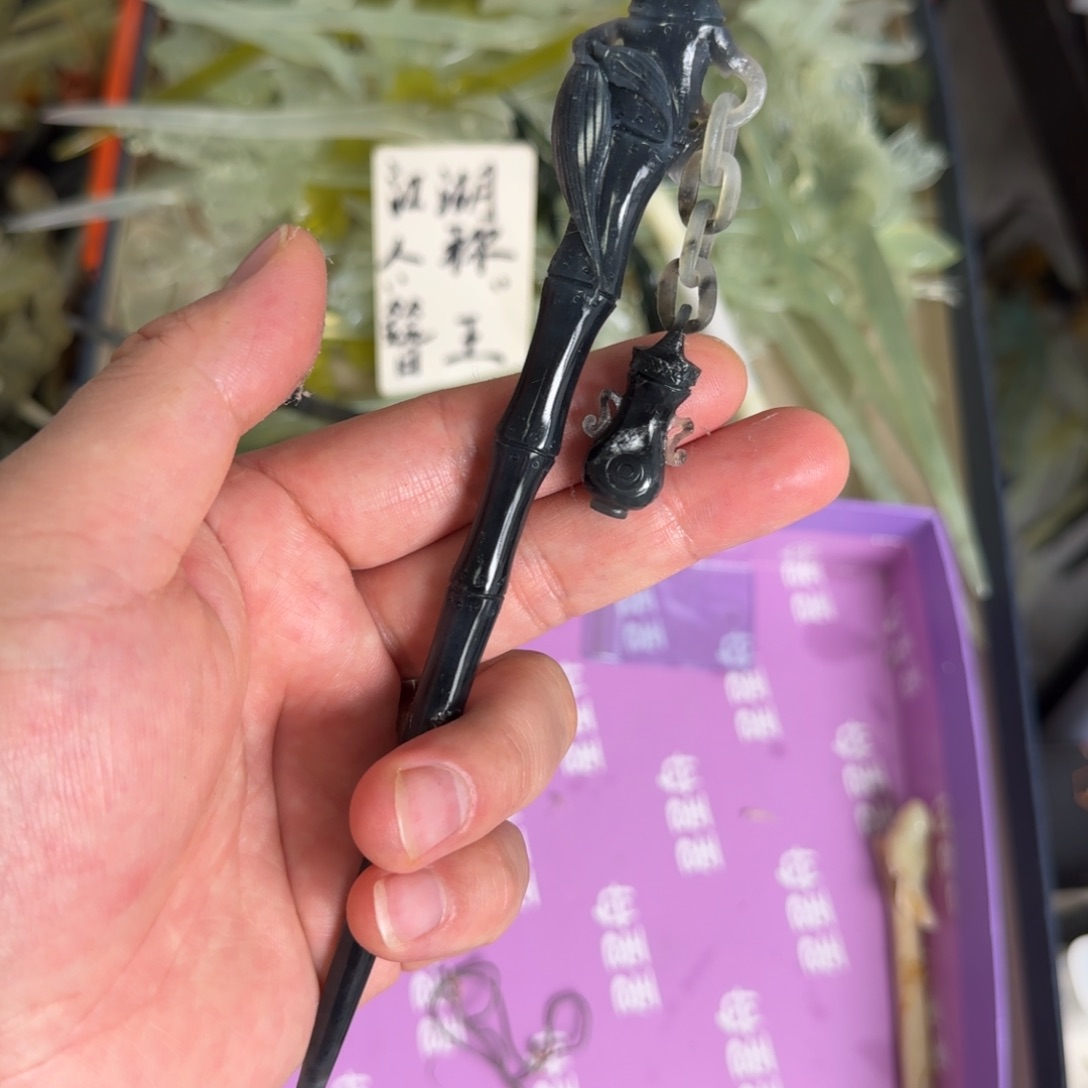 岫玉发饰未镶嵌明君玉簪就是好看