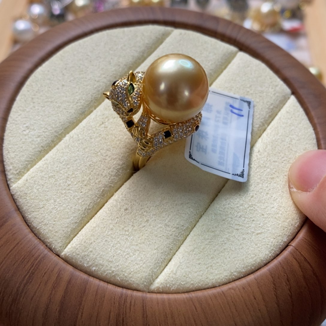 海水珍珠戒圈银S925镶嵌