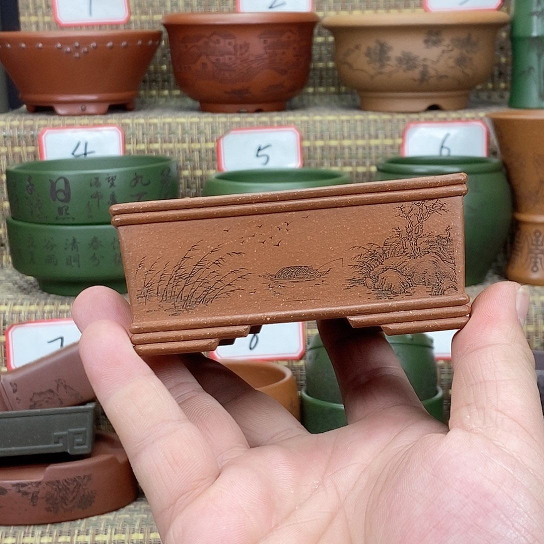 紫砂花盆在外面的日子