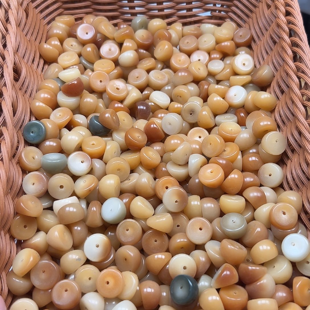 菩提根/象牙果手串700颗14落地黄蒜瓣微瑕