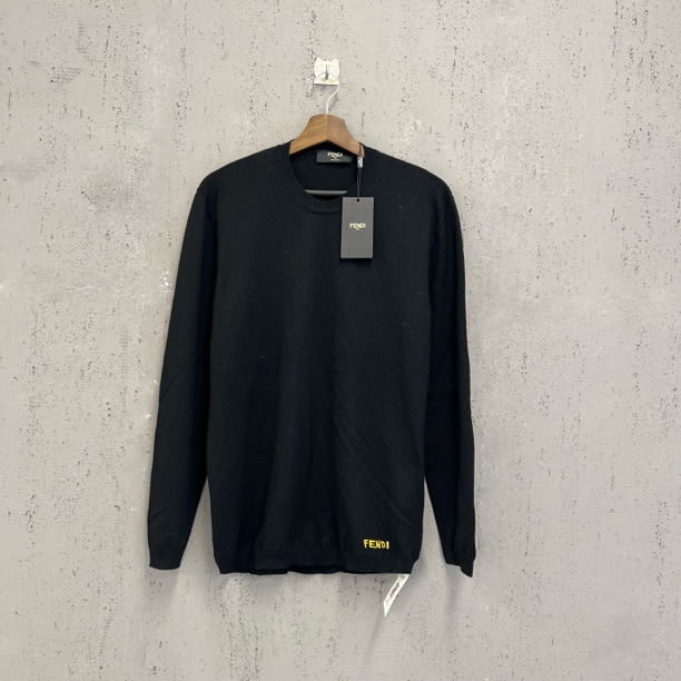 99新 FENDI/芬迪 小怪兽系列黑色针织毛衣 52码 Z00216