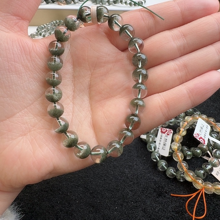 水晶手链未镶嵌天然8-9聚宝盆